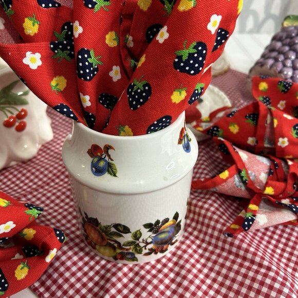 Vintage Ellgreave Genuine Ironstone Wood & Sons England Ceramic Tea Jar Fruit - Picture 3 of 10